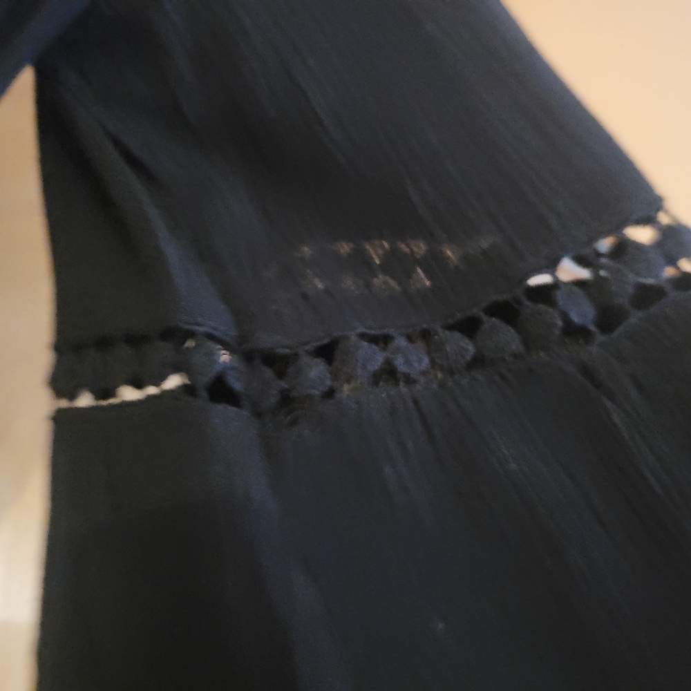 Ambiance Black Gauze / Cotton Light Weight Romper Size Large  Never Worn
